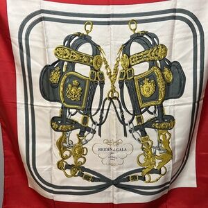 Hermes, Red, Heritage, Brides de Gala Forever Scarf